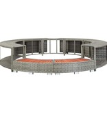 VidaXL Hottub-ombouw poly rattan grijs