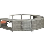 VidaXL Hottub-ombouw poly rattan grijs