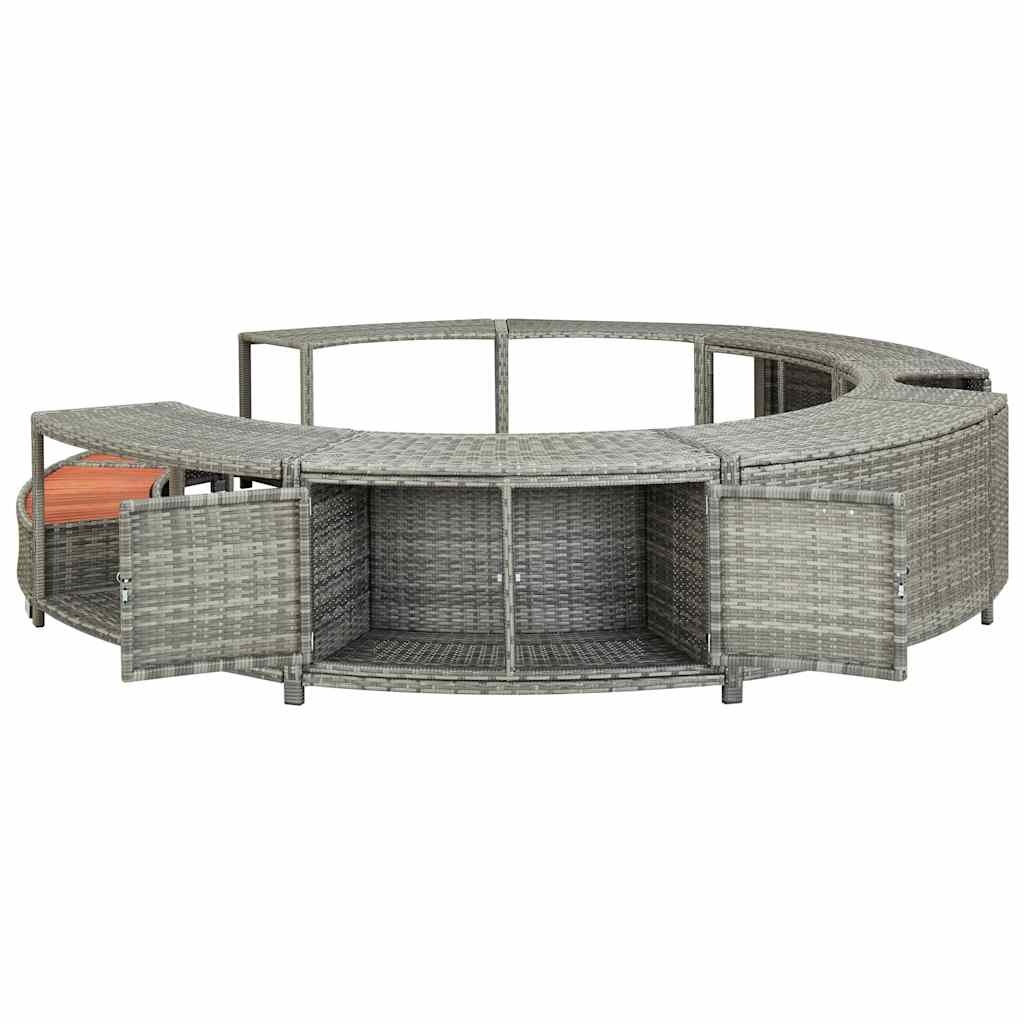 VidaXL Hottub-ombouw poly rattan grijs