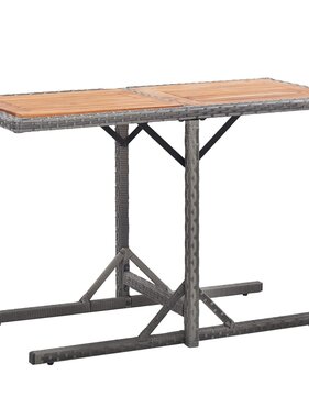 VidaXL Tuintafel poly rattan en massief acaciahout antraciet