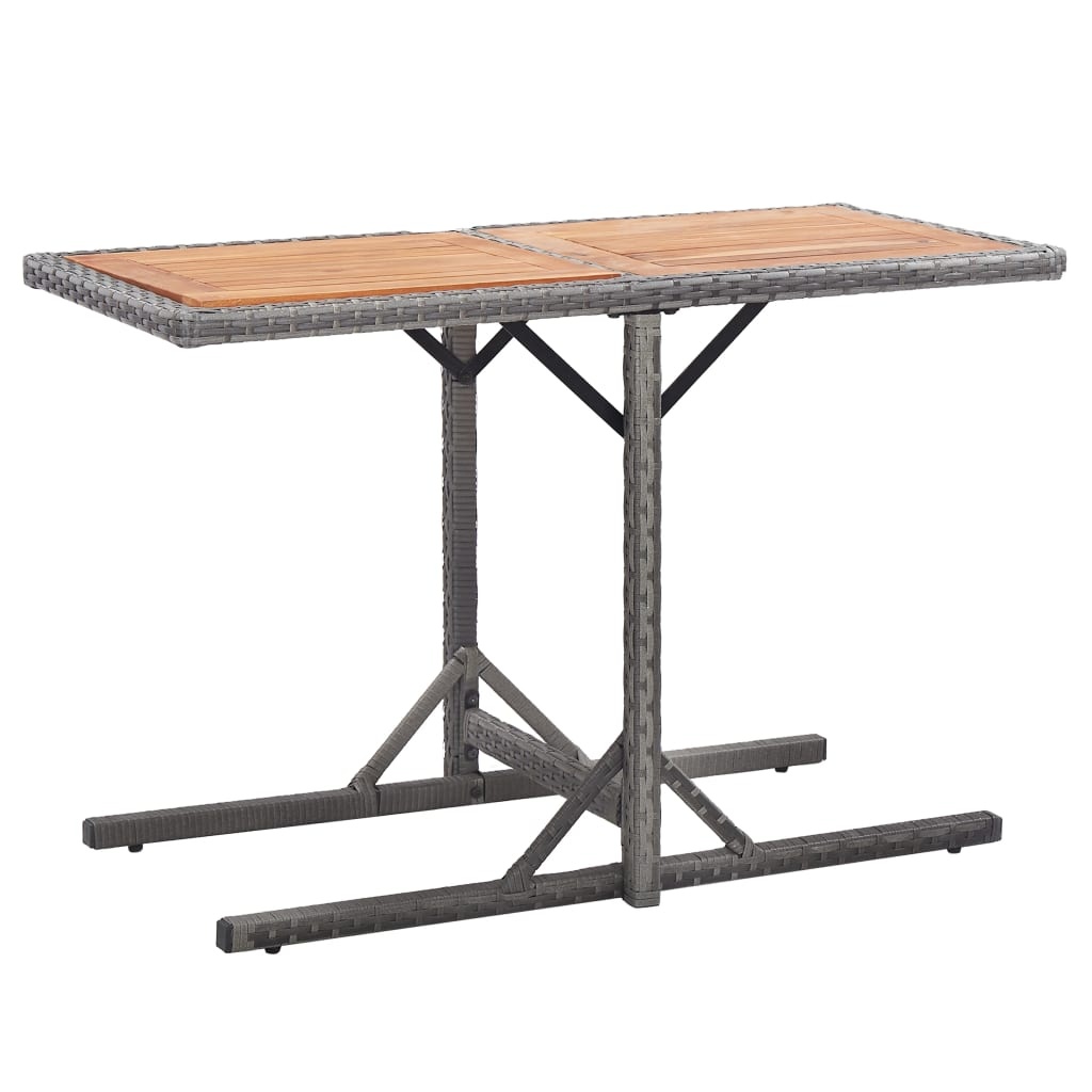 VidaXL Tuintafel poly rattan en massief acaciahout antraciet