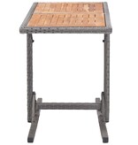 VidaXL Tuintafel poly rattan en massief acaciahout antraciet