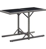 VidaXL Tuintafel 110x53x72 cm glas en poly rattan antraciet