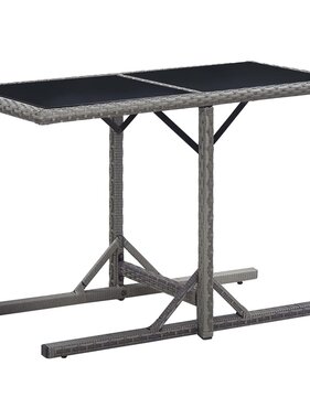 VidaXL Tuintafel 110x53x72 cm glas en poly rattan antraciet