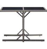 VidaXL Tuintafel 110x53x72 cm glas en poly rattan antraciet