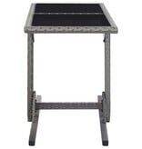 VidaXL Tuintafel 110x53x72 cm glas en poly rattan antraciet
