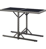 VidaXL Tuintafel 110x53x72 cm glas en poly rattan antraciet