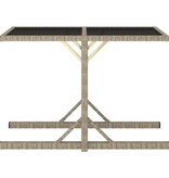 VidaXL Tuintafel 110x53x72 cm glas en poly rattan beige