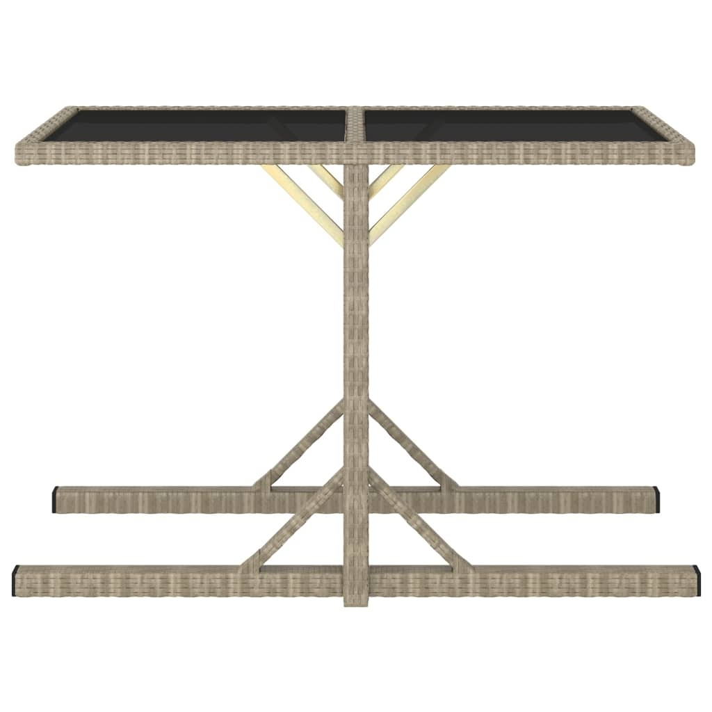 VidaXL Tuintafel 110x53x72 cm glas en poly rattan beige