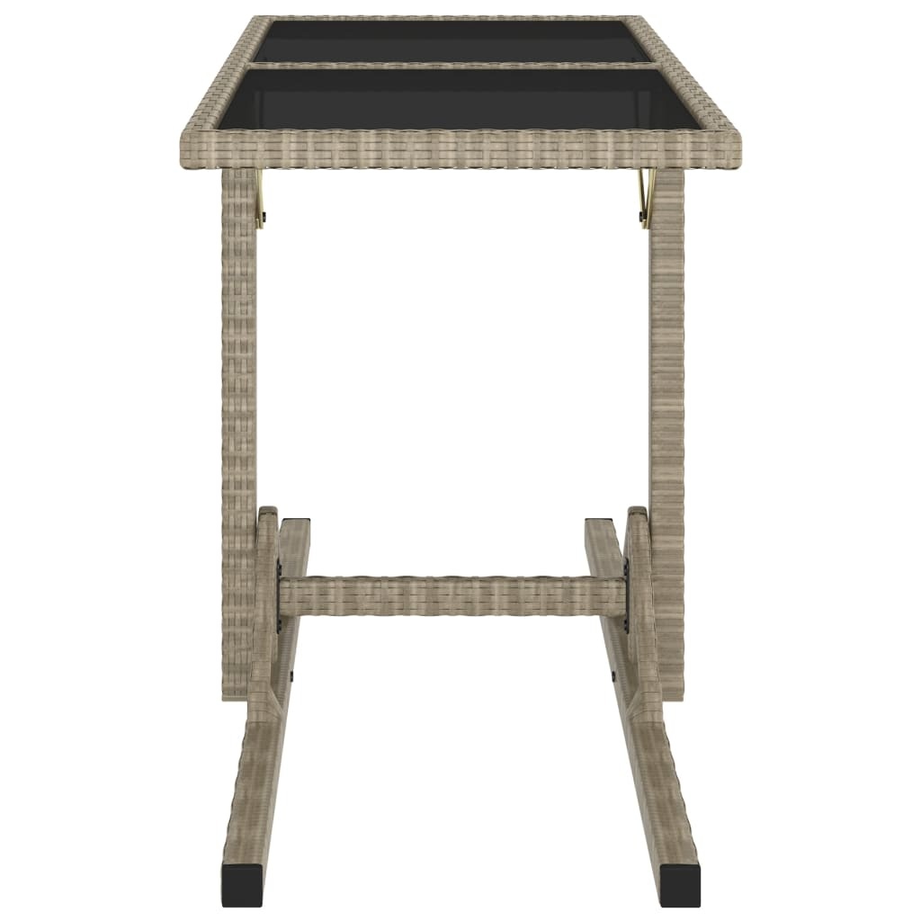 VidaXL Tuintafel 110x53x72 cm glas en poly rattan beige