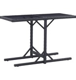 VidaXL Tuintafel 110x53x72 cm glas en poly rattan zwart