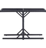 VidaXL Tuintafel 110x53x72 cm glas en poly rattan zwart