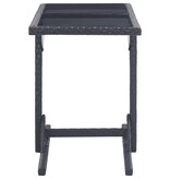 VidaXL Tuintafel 110x53x72 cm glas en poly rattan zwart
