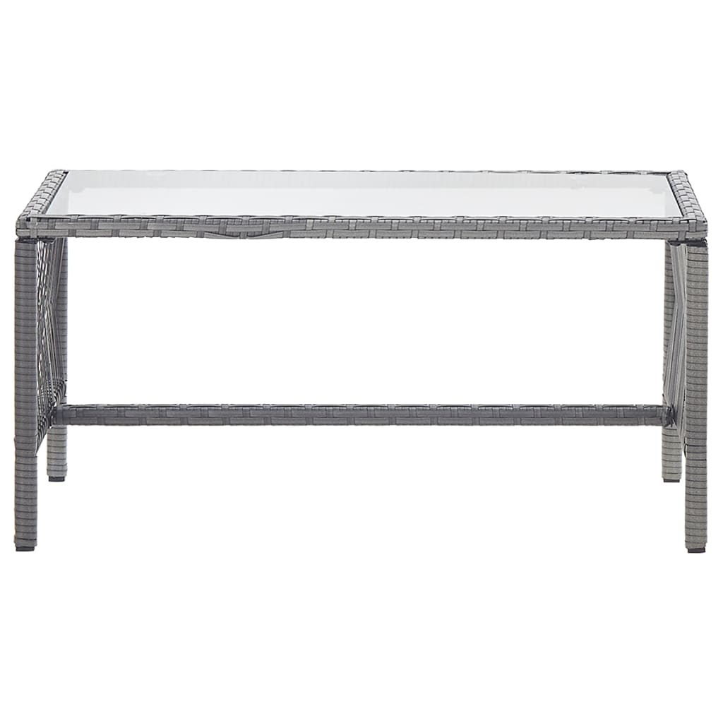 VidaXL 4-delige Loungeset met kussen poly rattan antraciet