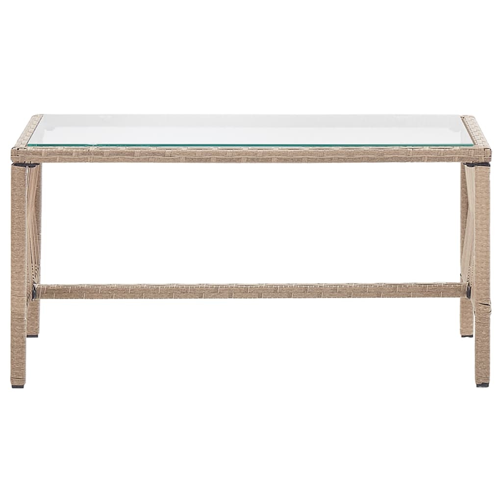 VidaXL 4-delige Loungeset met kussens poly rattan beige