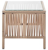 VidaXL 4-delige Loungeset met kussens poly rattan beige