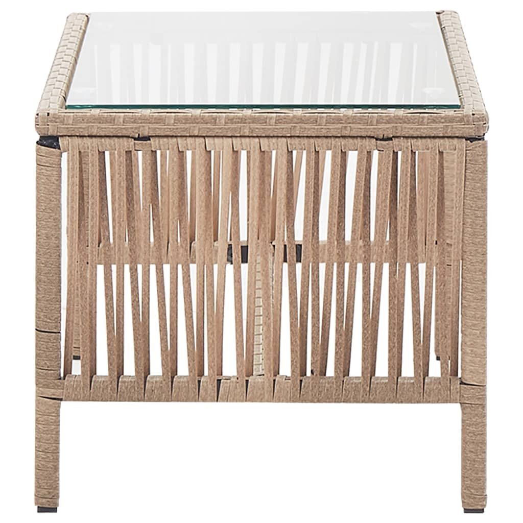 VidaXL 4-delige Loungeset met kussens poly rattan beige