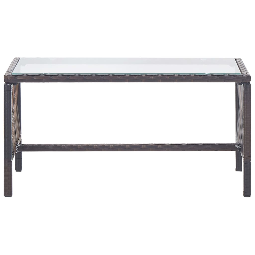 VidaXL 4-delige Loungeset met kussens poly rattan bruin