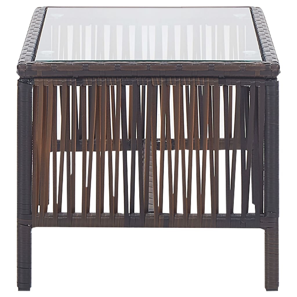 VidaXL 4-delige Loungeset met kussens poly rattan bruin