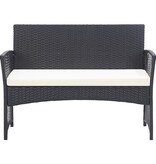 VidaXL 4-delige Loungeset met kussen poly rattan zwart