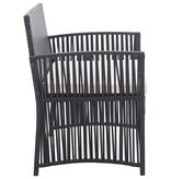VidaXL 4-delige Loungeset met kussen poly rattan zwart