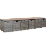 VidaXL 17-delige Tuinset met kussens poly rattan grijs