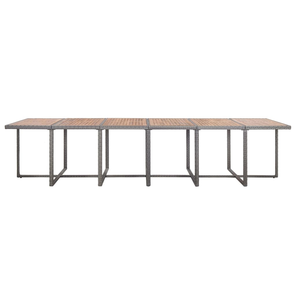 VidaXL 17-delige Tuinset met kussens poly rattan grijs