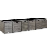 VidaXL 17-delige Tuinset met kussens poly rattan grijs