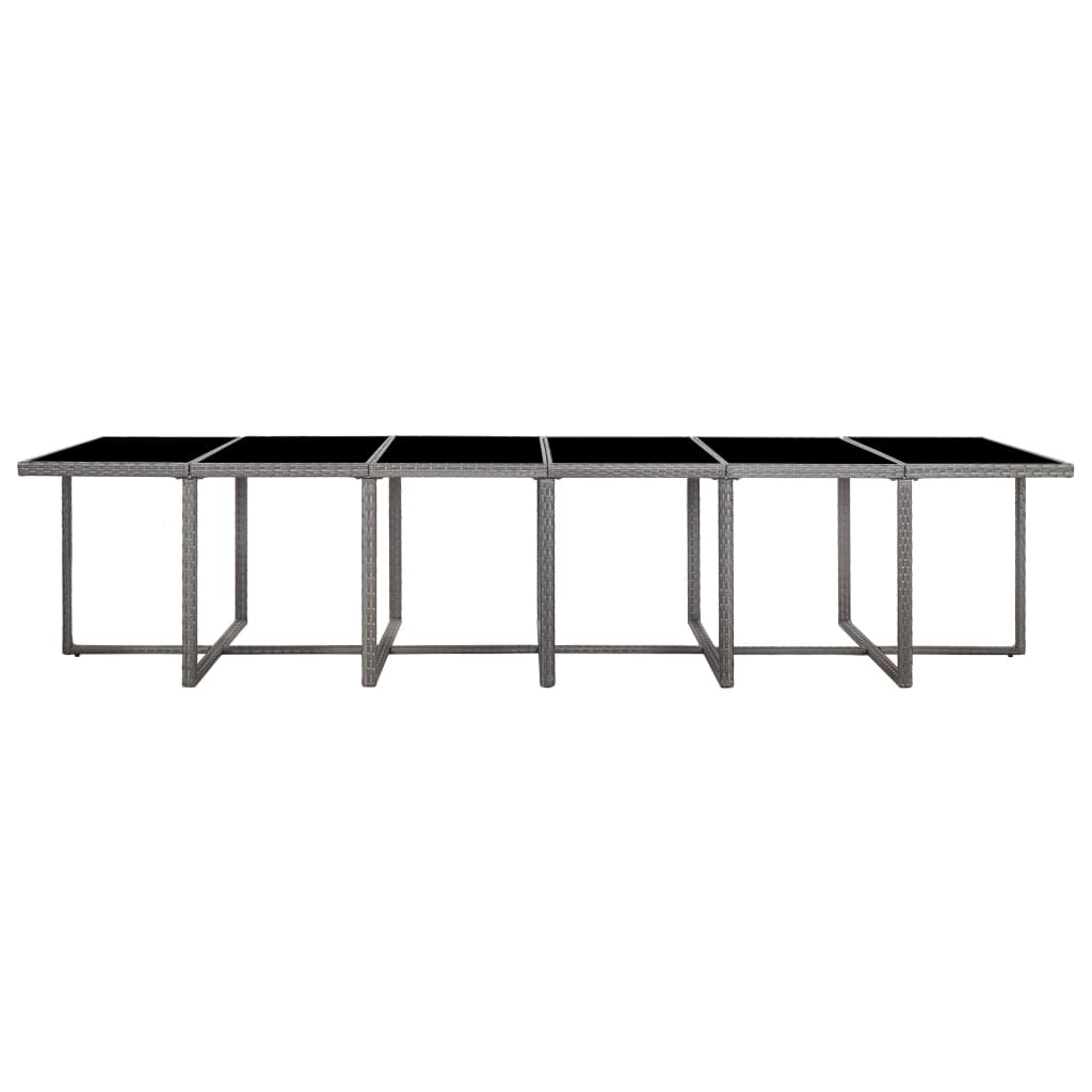 VidaXL 17-delige Tuinset met kussens poly rattan grijs