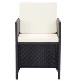 VidaXL 17-delige Tuinset met kussens poly rattan zwart