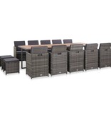 VidaXL 15-delige Tuinset met kussens poly rattan antraciet