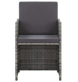VidaXL 15-delige Tuinset met kussens poly rattan antraciet