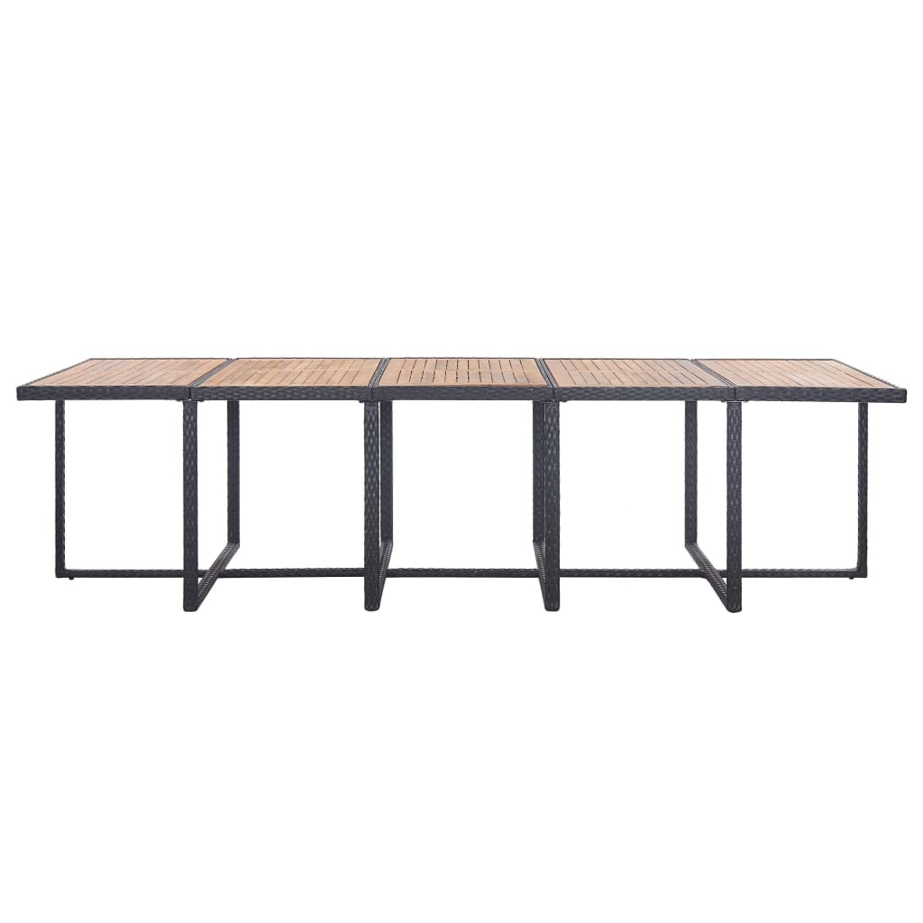 VidaXL 15-delige Tuinset met kussens poly rattan zwart