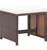 VidaXL Tuinkrukken 2 st met kussens poly rattan bruin