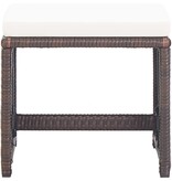 VidaXL Tuinkrukken 2 st met kussens poly rattan bruin