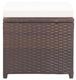 VidaXL Tuinkrukken 2 st met kussens poly rattan bruin
