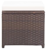 VidaXL Tuinkrukken 2 st met kussens poly rattan bruin