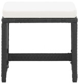 VidaXL Tuinkrukken 2 st met kussens poly rattan zwart