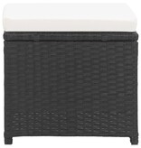 VidaXL Tuinkrukken 2 st met kussens poly rattan zwart