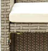 VidaXL Tuinbank 2-zits met kussens poly rattan beige