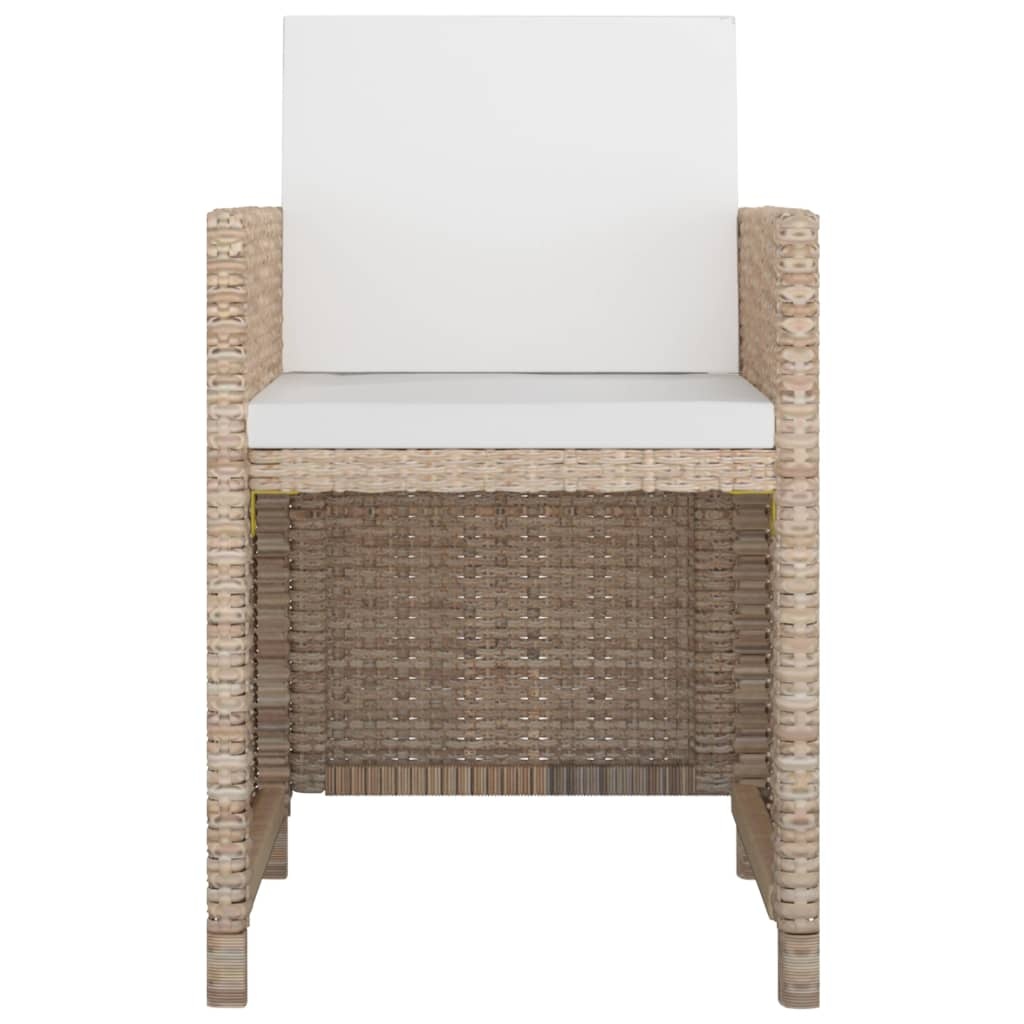 VidaXL 5-delige Tuinset met kussens poly rattan beige