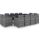 VidaXL 13-delige Tuinset met kussens poly rattan antraciet