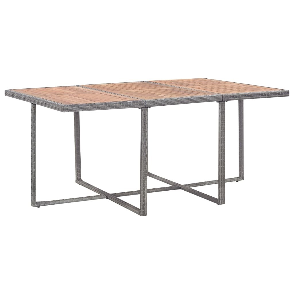 VidaXL 11-delige Tuinset met kussens poly rattan grijs