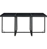 VidaXL 11-delige Tuinset met kussens poly rattan zwart