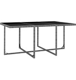 VidaXL 11-delige Tuinset met kussens poly rattan grijs