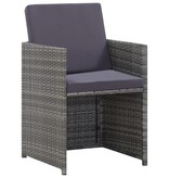 VidaXL 9-delige Tuinset met kussens poly rattan antraciet