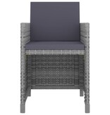 VidaXL 9-delige Tuinset met kussens poly rattan antraciet