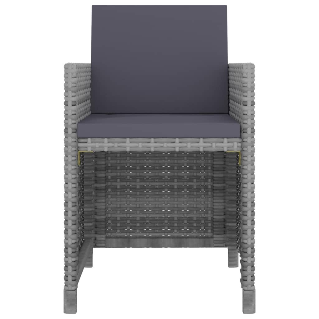 VidaXL 9-delige Tuinset met kussens poly rattan antraciet