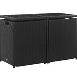 VidaXL 3-delige Tuinset met kussens poly rattan zwart