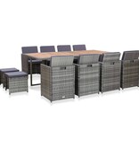 VidaXL 13-delige Tuinset poly rattan en acaciahout antraciet